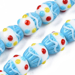 Handmade Bumpy Lampwork Beads Strands&nbsp;LAMP-N021-030