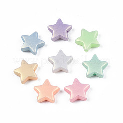 Spray Painted Frosted Opaque Acrylic Beads&nbsp;ACRP-S679-43B