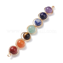 Natural Green Aventurine & Rose Quartz & Red Agate & Tiger Eye & Amethyst Links Connectors&nbsp;PALLOY-JF01193