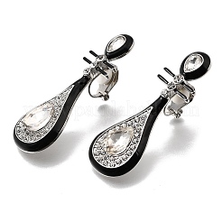 Alloy Enamel & Crystal Rhinestone Clip-on Earrings&nbsp;EJEW-G466-08P