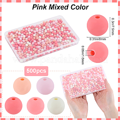 500Pcs Rubberized Style Imitated Silicone Acrylic Beads&nbsp;MACR-SP0001-07C
