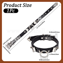 Snakeskin Print PU Leather Choker Necklaces with Alloy Rings for Women&nbsp;NJEW-WH20007-08