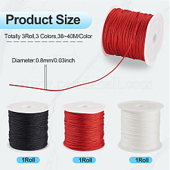 3 Rolls 3 Colors Nylon Braided Cord&nbsp;NWIR-TA0001-35A