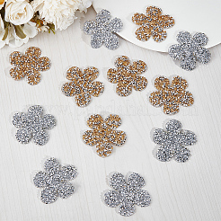 12Pcs 2 Colors Flower Hotfix Rhinestone Iron on Patches&nbsp;DIY-CP0009-64