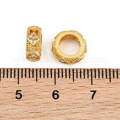 Brass Micro Pave Clear Cubic Zirconia European Beads&nbsp;CU-CBA6A75-14G