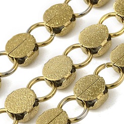 304 Stainless Steel Texture Flat Round Link Chains&nbsp;CHS-E032-01G