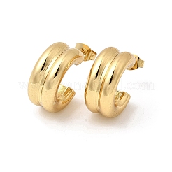 Two-layer C-Shaped 201 Stainless Steel Stud Earrings&nbsp;EJEW-Z151-11G-02