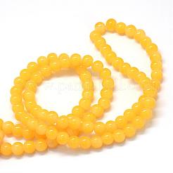 Baking Paint Imitation Jade Glass Round Bead Strands&nbsp;DGLA-Q021-6mm-30