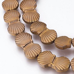 Electroplated Non-magnetic Synthetic Hematite Beads Strands&nbsp;G-P392-T03