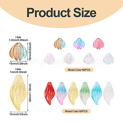 120Pcs 2 Styles Transparent Glass Pendants&nbsp;GGLA-TA0004-02