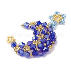 Imitation Austrian Crystal 5301 Glass & TOHO Round Seed Beaded Pendant&nbsp;PALLOY-MZ00179-02