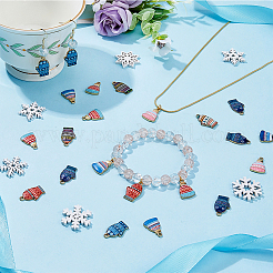 40Pcs 10 Style Printed Alloy Pendants&nbsp;FIND-FH0007-77