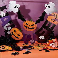 Halloween Decoration Paper Flag Banners&nbsp;DIY-WH0453-12B