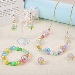16Pcs 8 Styles UV Plating Rainbow Iridescent Acrylic Beads&nbsp;PACR-TA0001-07