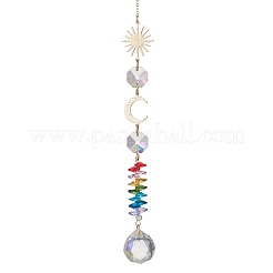 Glass Round & Octagonal Beads Hanging Suncatchers&nbsp;HJEW-JM04602-01
