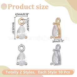 20Pcs 2 Colors Brass Micro Pave Cubic Zirconia Pendants&nbsp;KK-HY0004-48