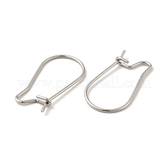 Tarnish Resistant 316 Surgical Stainless Steel Hoop Earrings Findings Kidney Ear Wires&nbsp;STAS-E009-6