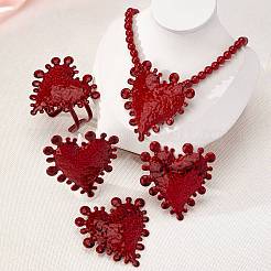 Baking Paint Alloy Pendant Necklaces & Stud Earrings & Ring & Bangle&nbsp;WGD946B-05