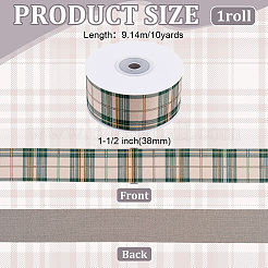 Polyester Tartan Ribbon&nbsp;OCOR-WH0105-098B
