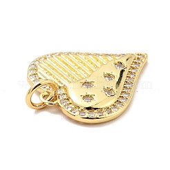Brass Micro Pave Cubic Zirconia Pendants&nbsp;KK-E015-15G