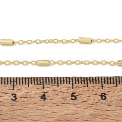 Brass Rectangle Link Chain Necklaces for Women&nbsp;KK-CBA2293-05G