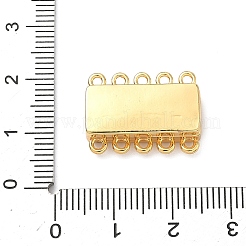 Brass Micro Pave Clear Cubic Zirconia Magnetic Slide Lock Clasps&nbsp;KK-Z139-10G