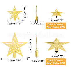 4Pcs 4 Style Plastic Christmas Treetop Star Ornament&nbsp;AJEW-GA0006-07