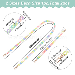 2Pcs 2 Style Opaque Jelly Style Acrylic Curb Chain Bag Straps&nbsp;DIY-WR0002-49