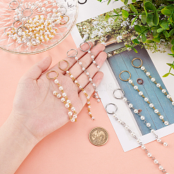 20Pcs 2 Color ABS Plastic Imitation Pearl Hair Pendants Decoration Clips&nbsp;OHAR-AB00002