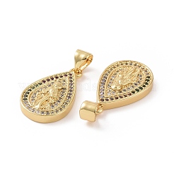 Brass Micro Pave Cubic Zirconia Pendants&nbsp;ZIRC-P106-34G