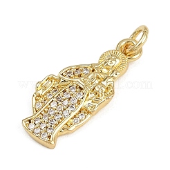 Brass Micro Pave Cubic Zirconia Pendants&nbsp;KK-Z123-24G-04