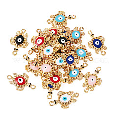 12Pcs 6 Colors Alloy Enamel Connector Rhinestone Settings&nbsp;FIND-TA0004-85