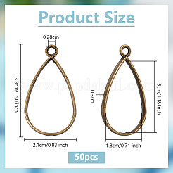 50Pcs Alloy Open Back Bezel Pendants&nbsp;FIND-OC0003-35AB