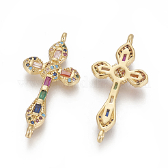 Brass Micro Pave Cubic Zirconia Links&nbsp;X-ZIRC-O034-16G