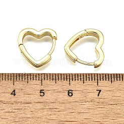 Heart Brass Hoop Earrings&nbsp;EJEW-H157-05G