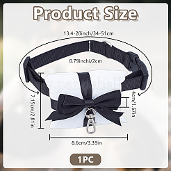 Black Polyester Bowknot Velvet Ring Pillows with Nylon Strong Dog Leash for Pet&nbsp;HJEW-DR00255