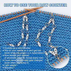 Flower & Bee Pendant Knitting Row Counter Chains&nbsp;HJEW-AB00468