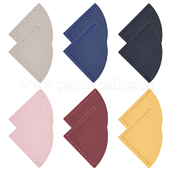 12Pcs 6 Colors PU Leather Fan Bookmarks&nbsp;AJEW-CL0002-09