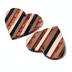 Stripe Resin & Walnut Wood Pendants&nbsp;RESI-N025-016A-D01