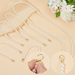 5Pcs 5 Styles ABS Imitation Pearl Round Beaded Bag Chains&nbsp;PURS-AR0001-03