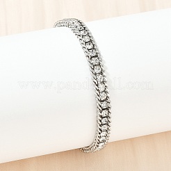 304 Stainless Steel Curb Chain Bracelets for Women&nbsp;BJEW-Z143-21P