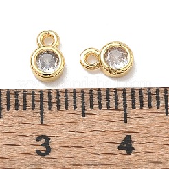 Brass Micro Pave Clear Cubic Zirconia Charms&nbsp;CU-CBA91C0-05G