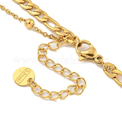 304 Stainless Steel Double Layer Necklaces&nbsp;NJEW-P311-01D-G
