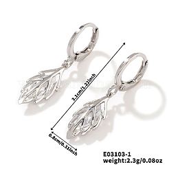Chic Mini Leaf Brass Hoop Earrings&nbsp;KE0855-1