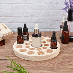 22 Slots Circle Wood Essential Oil Storage Box&nbsp;WOOD-WH0026-29