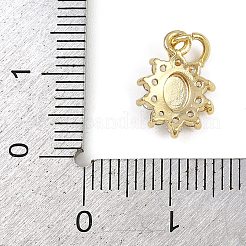 Brass Micro Pave Cubic Zirconia Pendants&nbsp;KK-Z123-24G-05
