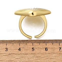 Shell Shape Brass Cuff Rings for Women&nbsp;RJEW-Z085-02G