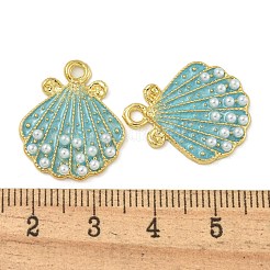 Rack Plating Alloy ABS Plastic Pearl Pendants&nbsp;FIND-M033-20G