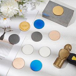 10Pcs 5 Colors 304 Stainless Steel Stamping Blank Tag Cabochons&nbsp;STAS-PH0006-89