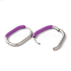 Oval 304 Stainless Steel Hoop Earrings for Women&nbsp;EJEW-L287-038P-04